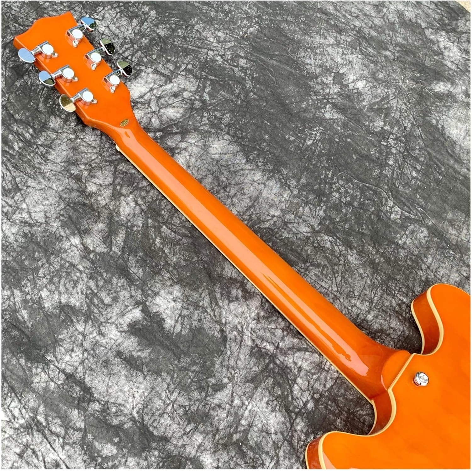 Beginner Electric Guitar Kits Original Transparent Orange Semi Hollow Jazz Electric Guitar For Performance