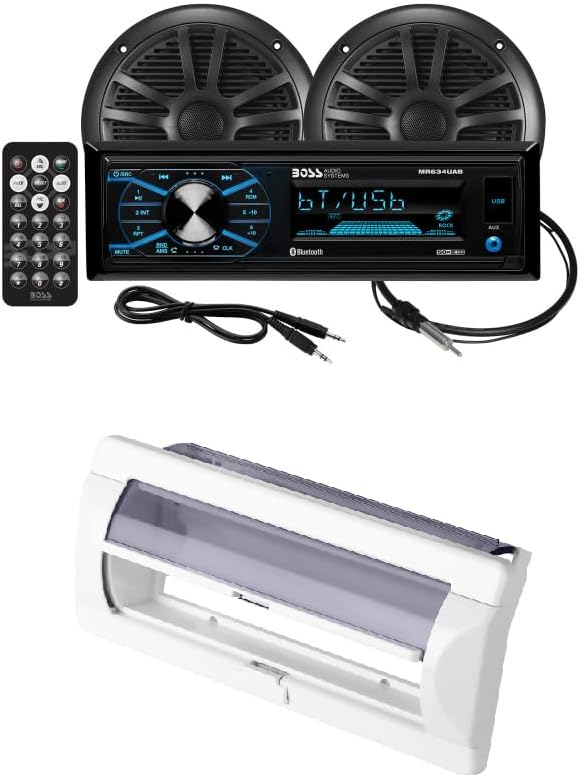 BOSS Audio Systems Marine Radio and Speaker Package