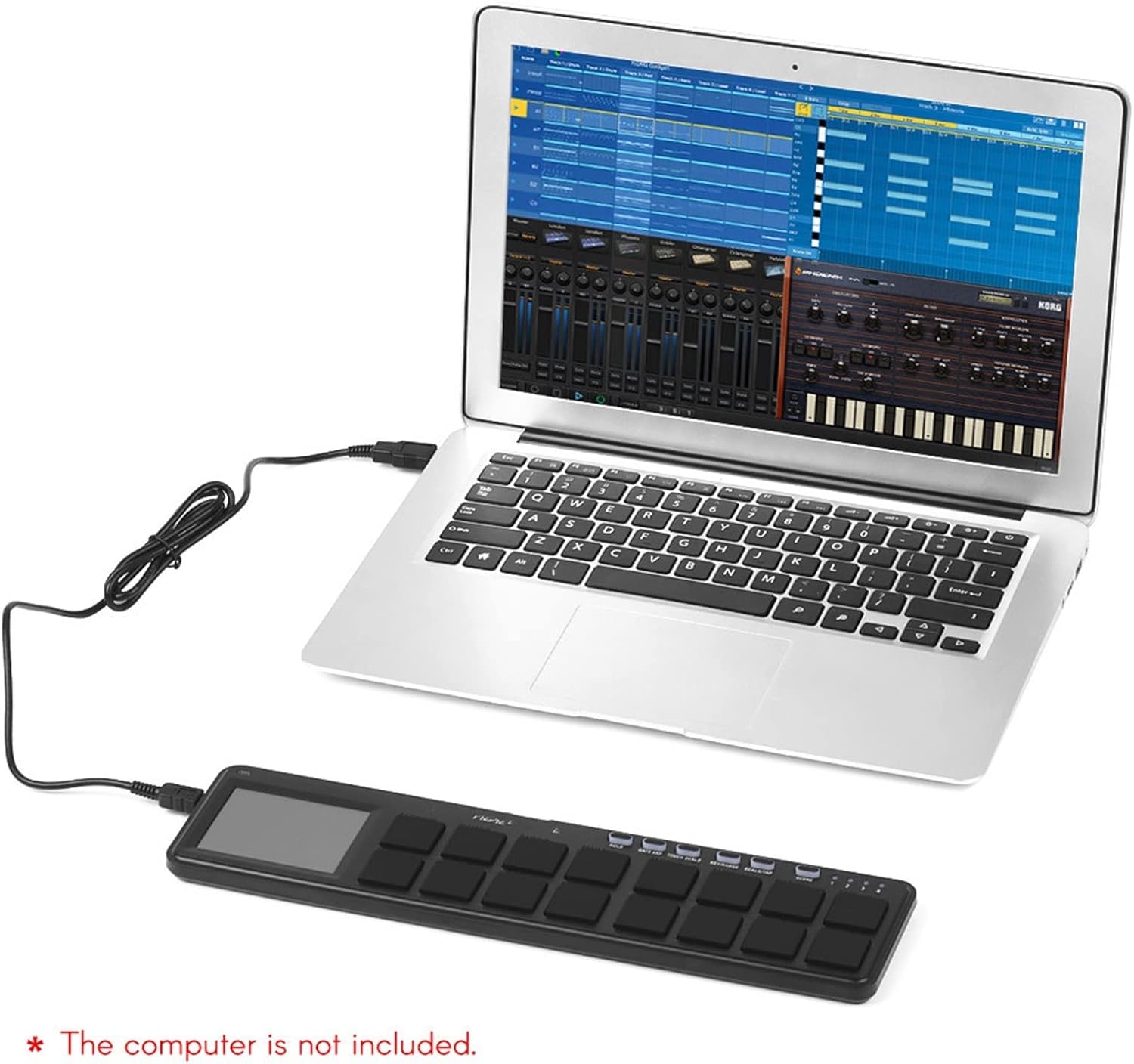 KESHUO Electric Keyboard Slim-Line Portable USB MIDI Pad Controller 16 Tripper Pads with USB MIDI Controller MIDI Keyboard Parts