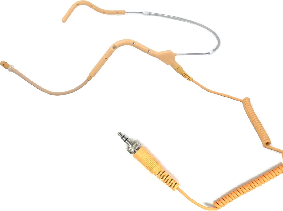 U-Voice UVG20 Tan Color Headset Microphone with Detachable Coiled Cable for Sennheiser (Coiled Cable)