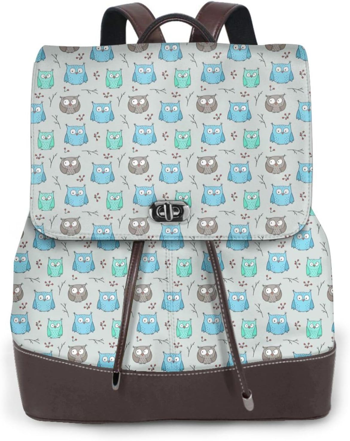 Owl for Womens Backpack Purse Microfiber PU Anti-theft Large Fashion Designer Travel Bag Ladies Shoulder Bags
