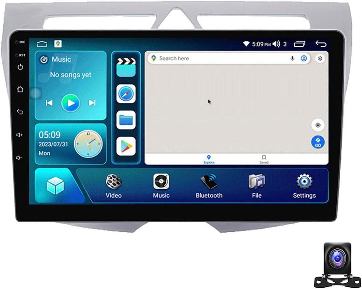 Android 12 Double Din Car Stereo 9 Inch Touch Screen Radio with GPS Navigation Bluetooth FM Radio Receiver for KIA Morning Picanto 2007~2011 Support Carplay/Auto/DSP/RDS