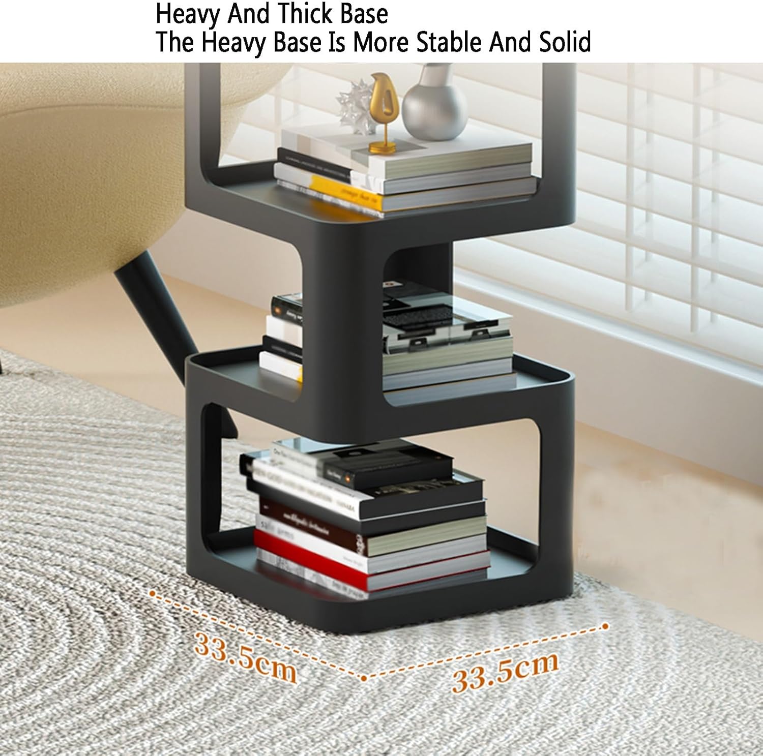 3/4/5 Layer Corner Bookcase, Industrial Bookshelf,Storage Display Rack, Multi-Layer Storage Rack for Living Room, Office, Small Space(1PC)(Gold,3tier) (Black 5tier)