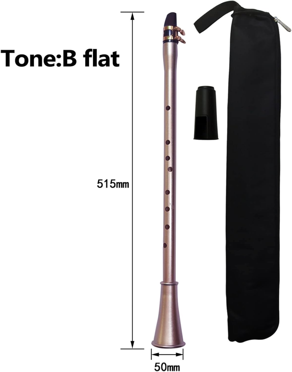 KESHUO Pocket Saxophone Mini Portable ABS Sax Key of C/D/Bb/E/F/EB with Carrying Bag Woodwind Instrument for Beginners Brass Sax Beginners Kit (Color : Bb)