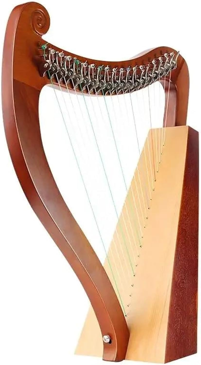 Lyre Harp Set Wooden Lyre Harp 19 String Professional Stringed Instruments Beginner Musical Instrument Accessories(Red)