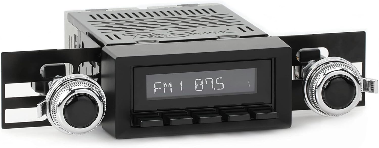 RetroSound RetroRadio AM FM Stereo 53-73 Black Compatible with 1973-85 Chevrolet C K Series Pickup