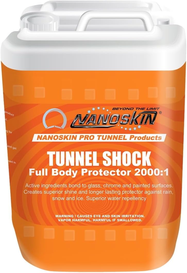 Nanoskin Tunnel Shock Full Body Protector – 5 Gallons, 2000:1 Dilution, Silicone-Free Shine Enhancer for Car Wash Tunnels, Automatic Wash Systems, and Foam Cannons