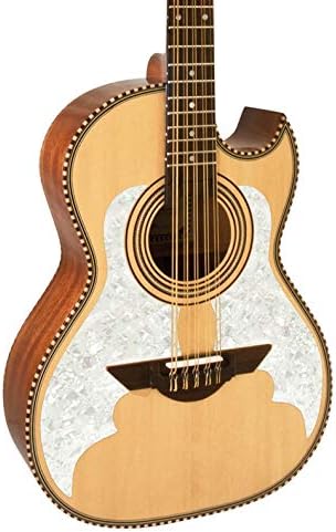 H. Jimenez, 10-String Bajo Quinto, White,Gold (LBQ3E)