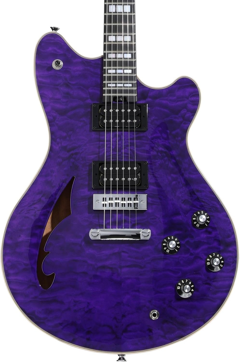 EVH SA-126 Special Quilted Maple Semi-hollowbody Electric Guitar - Trans Purple