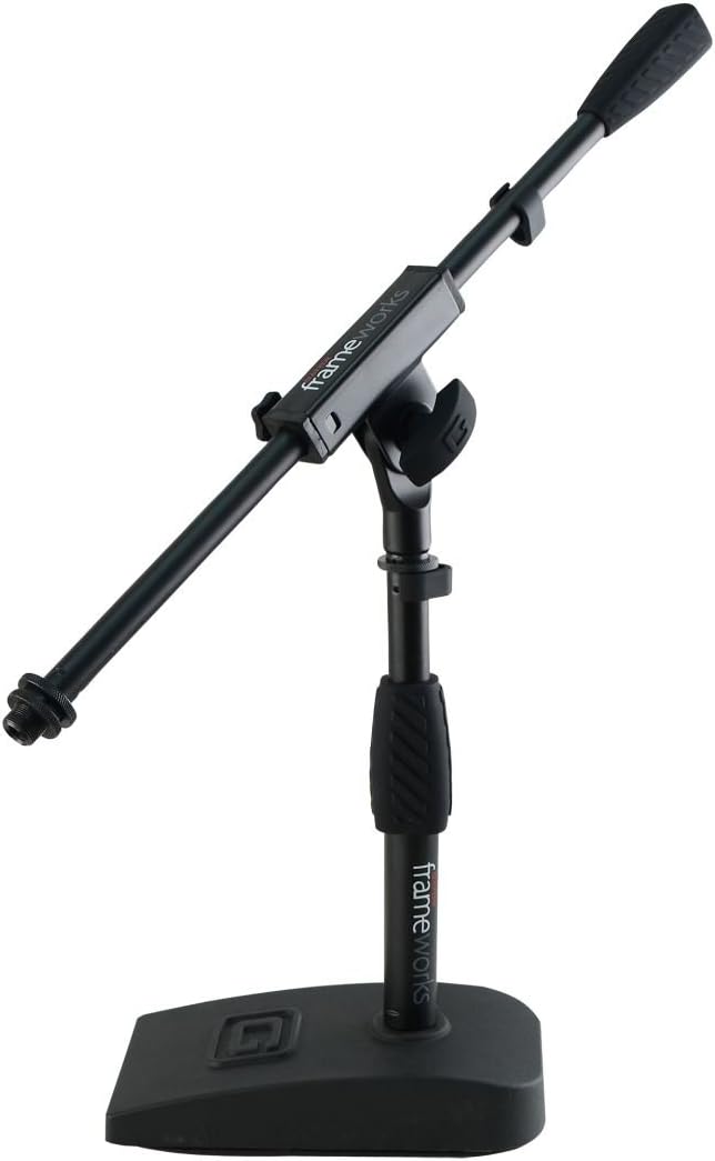Sennheiser e602 II Evolution Series Dynamic Bass-Drum Microphone & Gator Frameworks Short Weighted Base Microphone Stand with Soft Grip Twist Clutch, Boom arm, and Both 3/8
