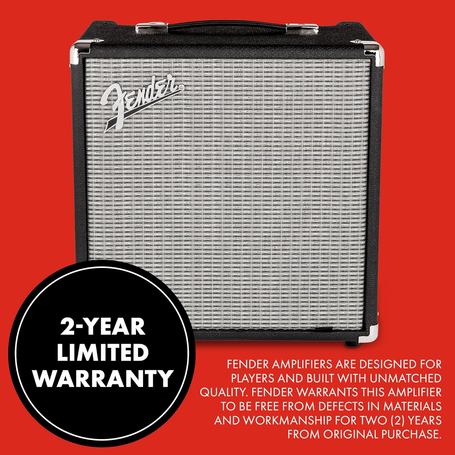 Fender Rumble 25 V3 Bass Amplifier, Bass Combo Amp, 25 Watts, with 2-Year Warranty, 8 Inch Speaker, with Overdrive Circuit and Mid-Scoop Contour Switch