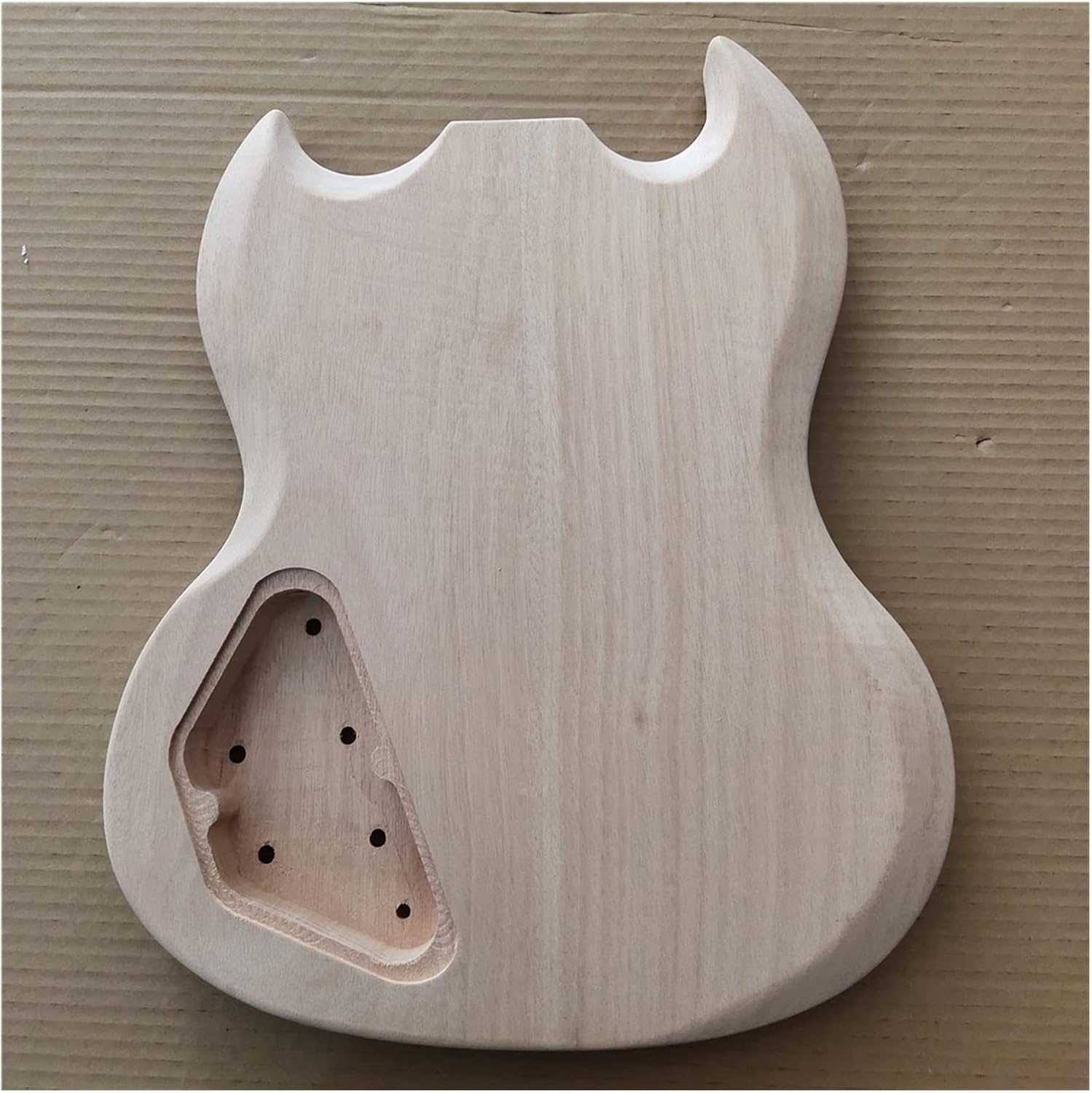 TSTS Unfinished DIY Electric Body for SG Style Guitar Mahogany Guitar DIY Accessory
