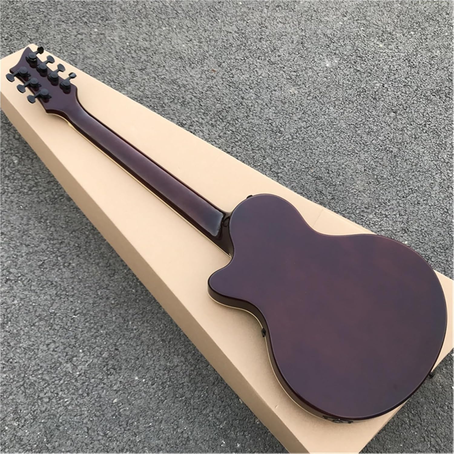 Beginner Electric Guitar Kits 7 Turn Original Wood Tiger Pattern F Hole Semi Hollow Professional Small Jazz Electric Guitar