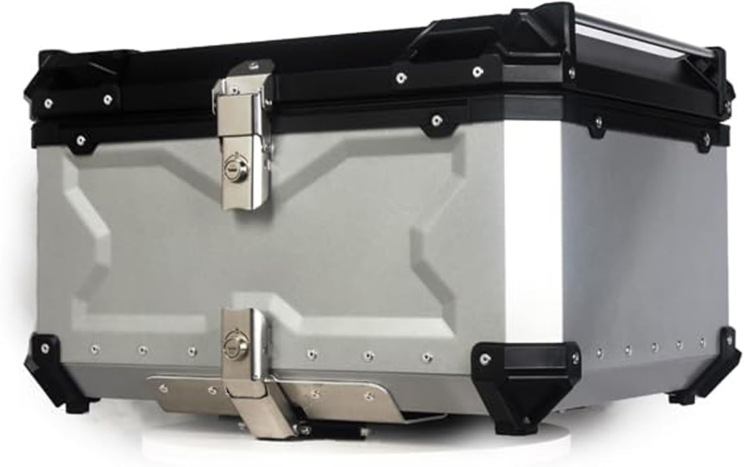 X-Style Aluminum Alloy Motorcycle Top Case Waterproof Anti-Theft Silver Universal Motorbike Luggage Box