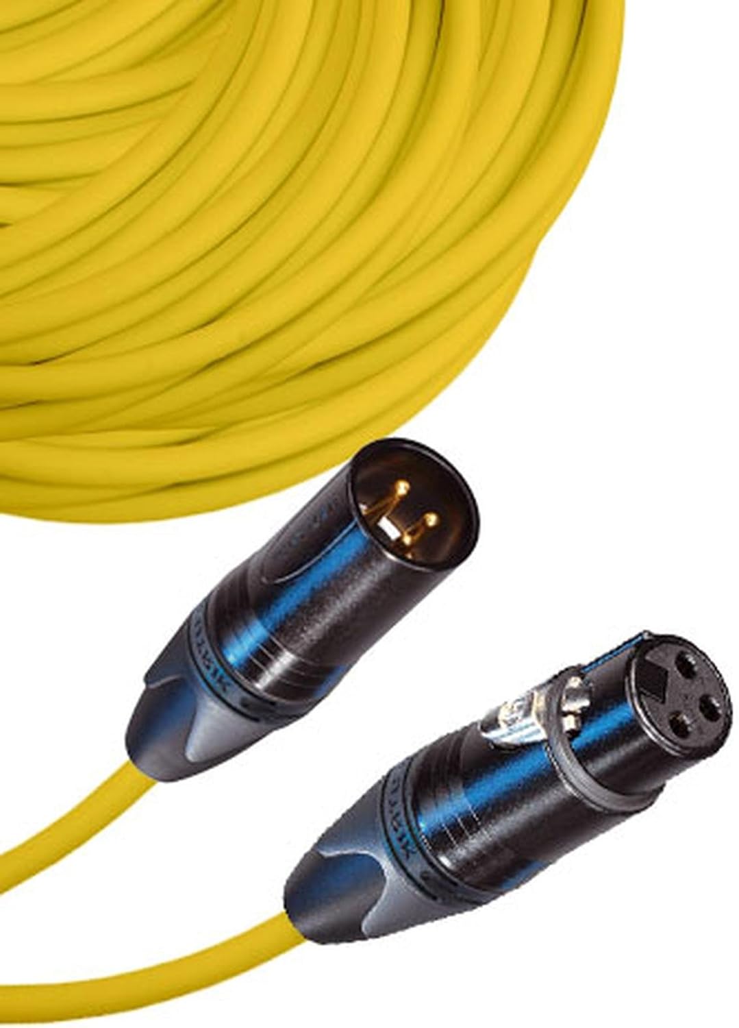 Male to Female XLR Cable with Neutrik NC3 Connectors and Premium 20ga wire - 200: FT long: Yellow
