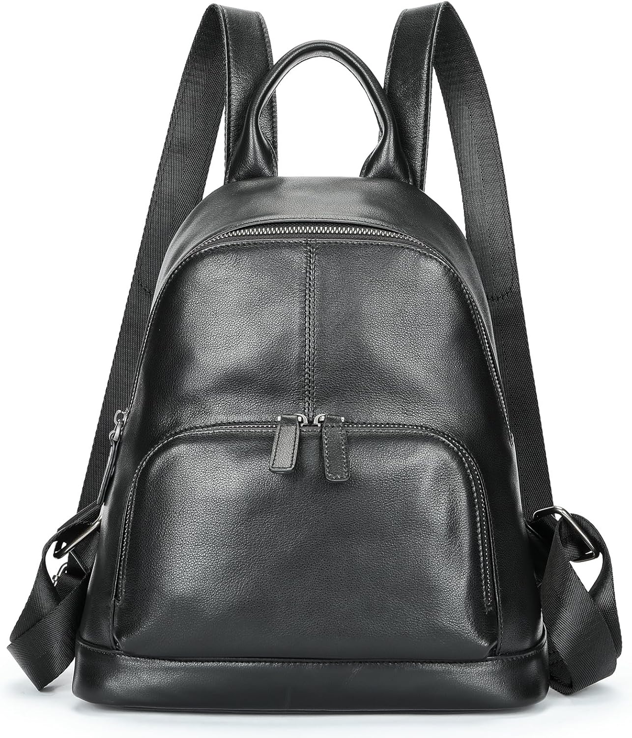 Genuine Leather Backpack for Men Business Travel Laptop Bag Anti-Theft Hiking Daypack Large Capacity Gift Box (Black)