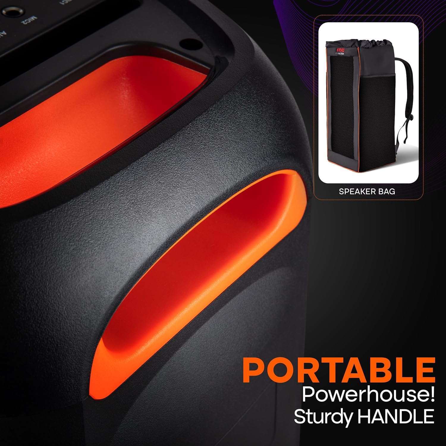 Pyle Audio Large Bluetooth Party Speaker with Bass - Big Speaker with True Wireless Stereo System - Enjoy Powerful Bass and Clear Treble - Party Bluetooth Speaker with Carry Bag - PPHP26BLBG- 160W