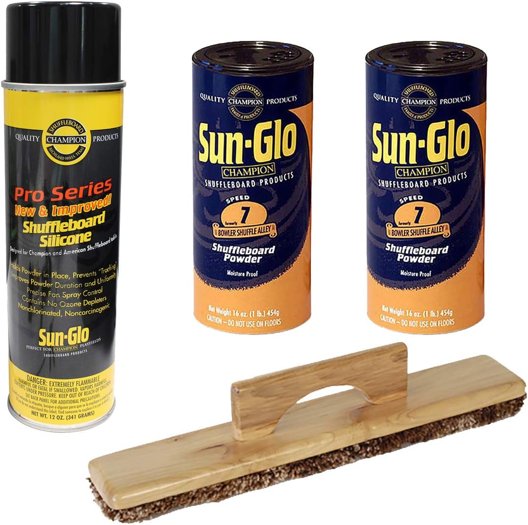 Sun-Glo 2 Cans #7 Shuffle Alley Wax, Sweep, Silicone Spray