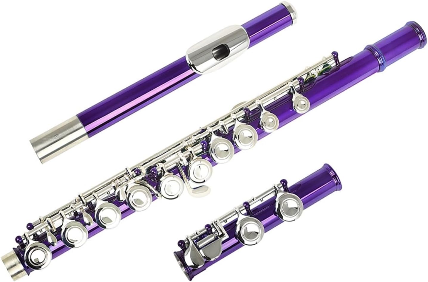 Flute Purple 16 Holes C Tone Flute with E Key Woodwind Instrument Closed Key Cupronickel Tube Flutes Musical Instruments