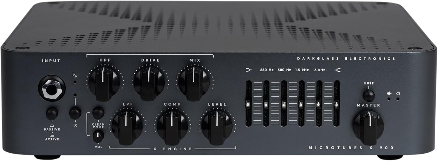 Darkglass Microtubes X 900, 900-watt Bass Amplifier Head w/ X Engine Distortion Circuit and 6-band Graphic EQ - Black