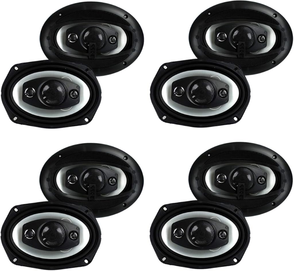 Boss Riot R94 6x9 Inch 500W 4 Way Car Coaxial Audio Speakers Stereo (8 Pack)
