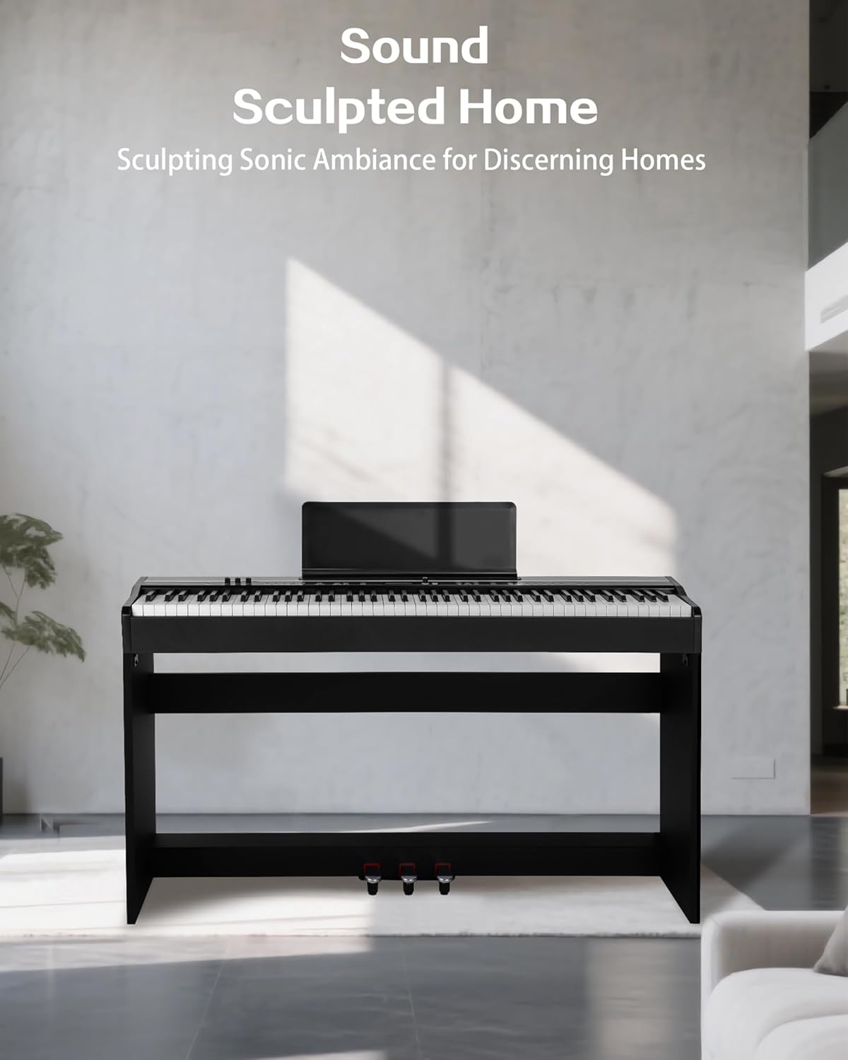 D5 wooden frame with integrated three-pedal, professional full-weighted keyboard digital piano for beginners