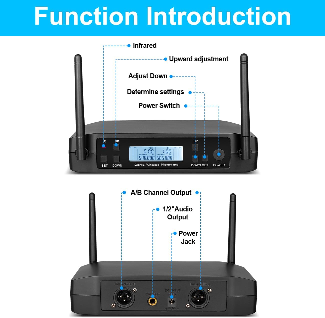 T2 Dual Wireless Microphone System – Ideal for Karaoke, Parties, Meetings, Weddings, and Church Events