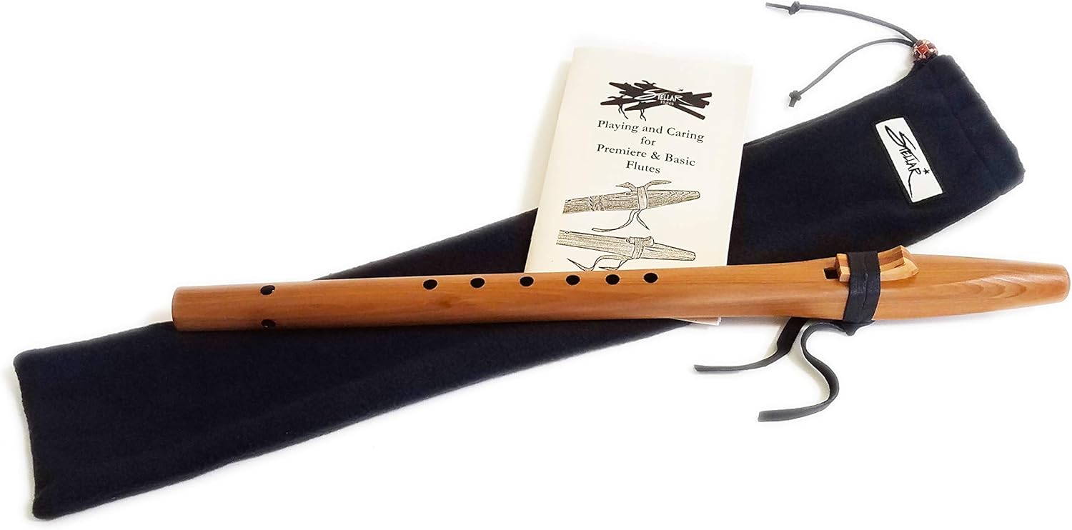 Heartwood Cedar Native American Style G Flute Package with Book and Flute Bag by Stellar Flutes