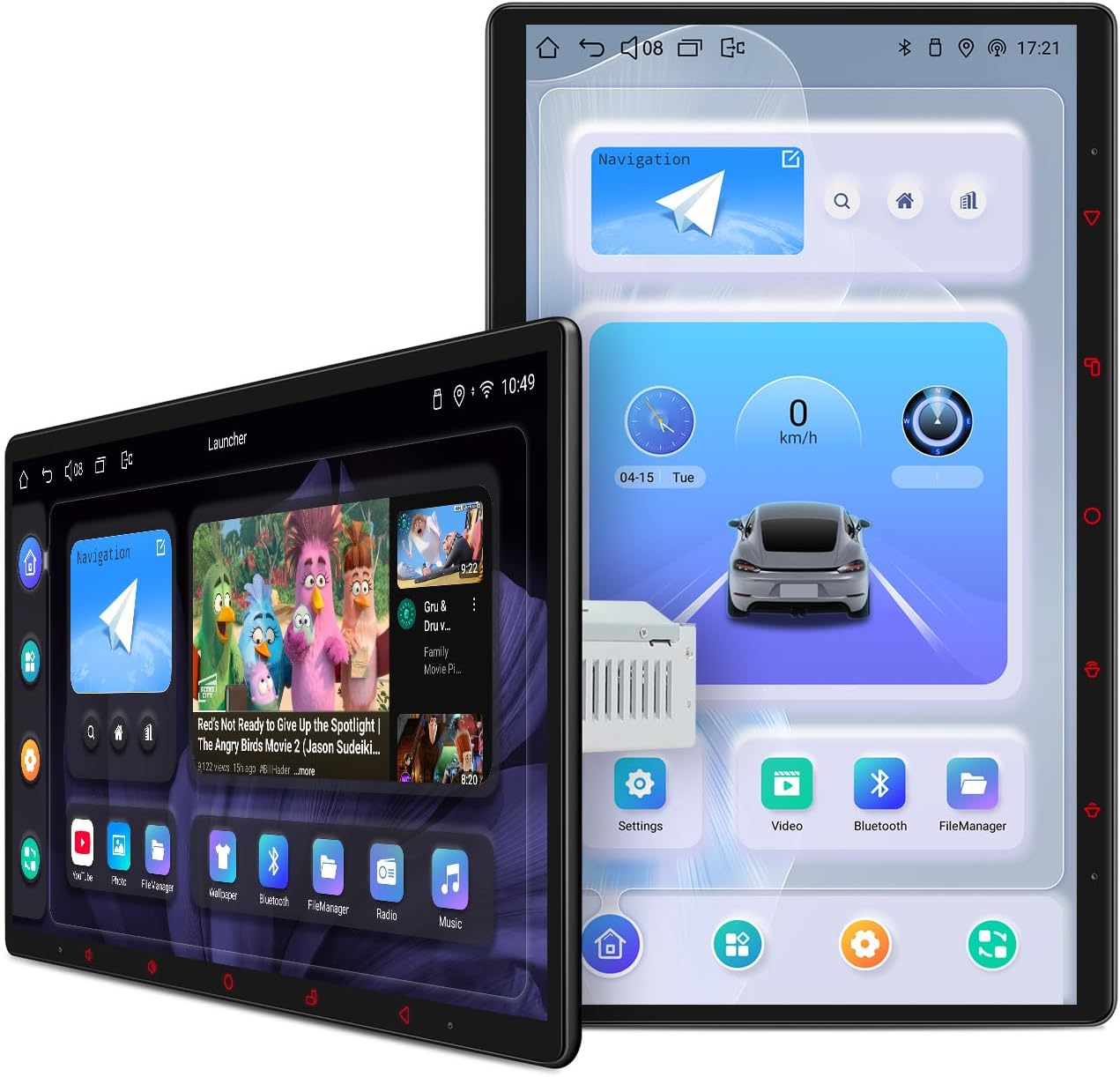 JOYING Car Stereo 13.3 Inch Single Din Touchscreen Radio with CarPlay & Android Auto, Manual Rotated Android 13 Head Unit with AM/FM Radio, Bluetooth 5.0, Mirror Link(JY-UTS13N8-MR)