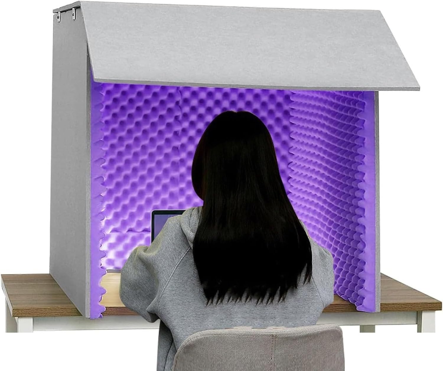 Desktop Soundproof Enclosure, Portable Home Studio, Suitable for Recording (Purple)