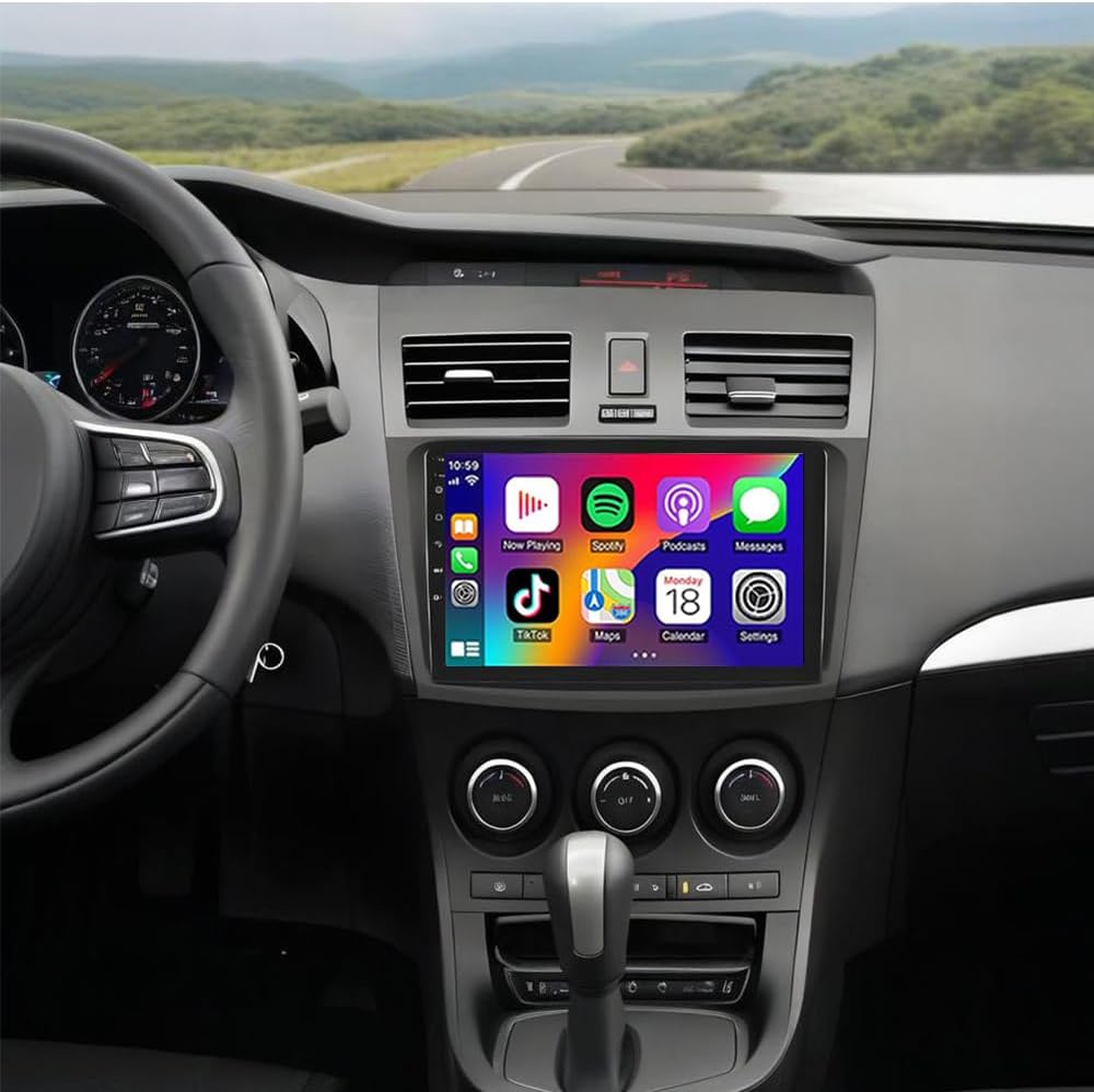 4+64GB Android 15 Car Radio for Mazda 3 2010 2011 2012 2013 with Wireless Carplay Android Auto, 9