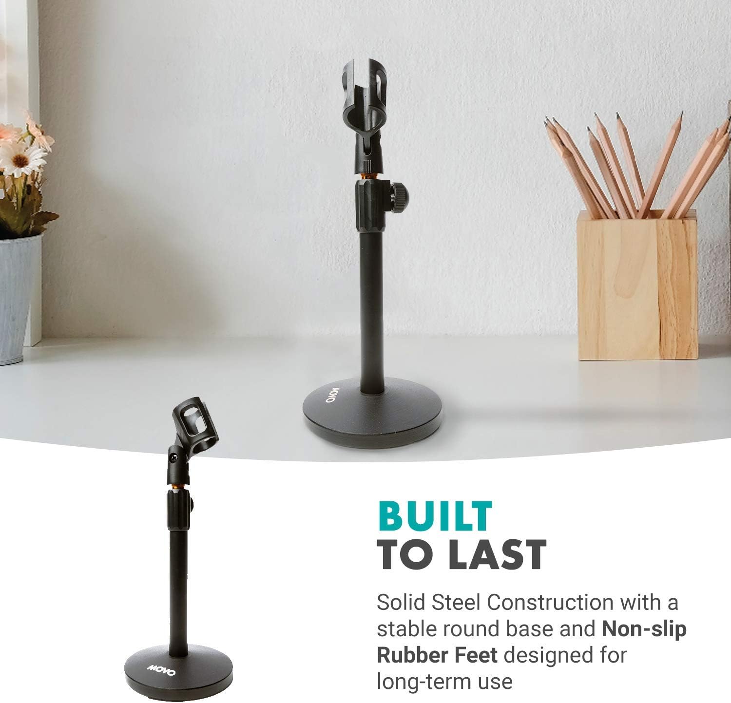 Movo Smartphone Podcast Microphone Bundle for Android Devices - 2 Condenser Microphone, 2 Desktop Mic Stand, 2 Studio Headphones, Dual Channel XLR USB-C Interface - Studio Microphone for Streaming Kit