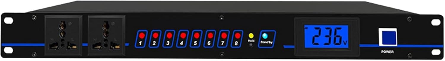 Home Audio Equalizer, Stereo Equalizer Real Time Frequency Level Display, Forward and Reverse Time Switch & 8＋2-Way Power Output, Real-Time Frequency Level Display for DJ Stations