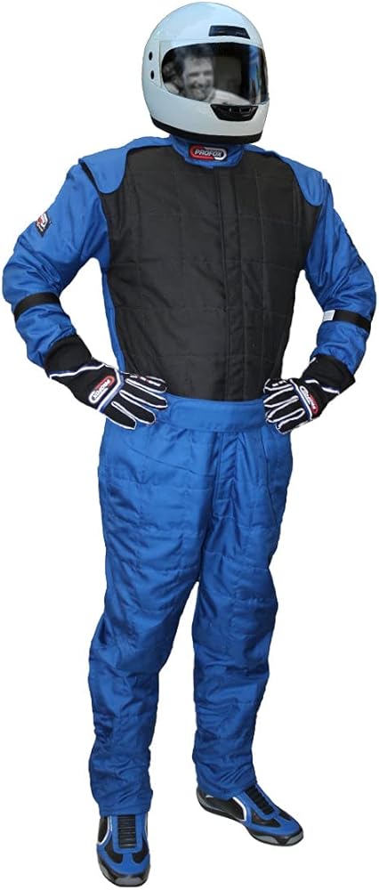 PROFOX-501 One-Piece Auto Racing Fire Suit SFI 3.2A/5 (Blue-Black, 2XL)