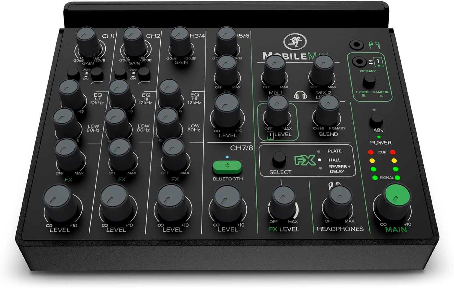 Mackie MobileMix 8-Channel USB-Powerable Mixer for Streaming and Recording with Smartphones and DSLR Cameras, Live Streaming with Instruments, Microphones, Bluetooth
