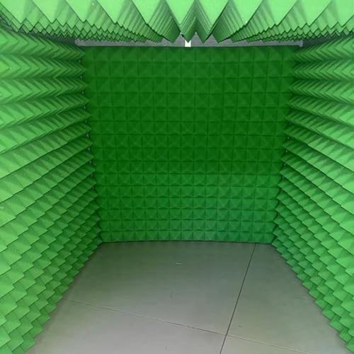 80x80x80cm Soundproof Box Sound Booth, Cube Vocal Absorbing Shield, Self Made Recording Cover for Music/Video Conference/Live Streaming (Color : Green)