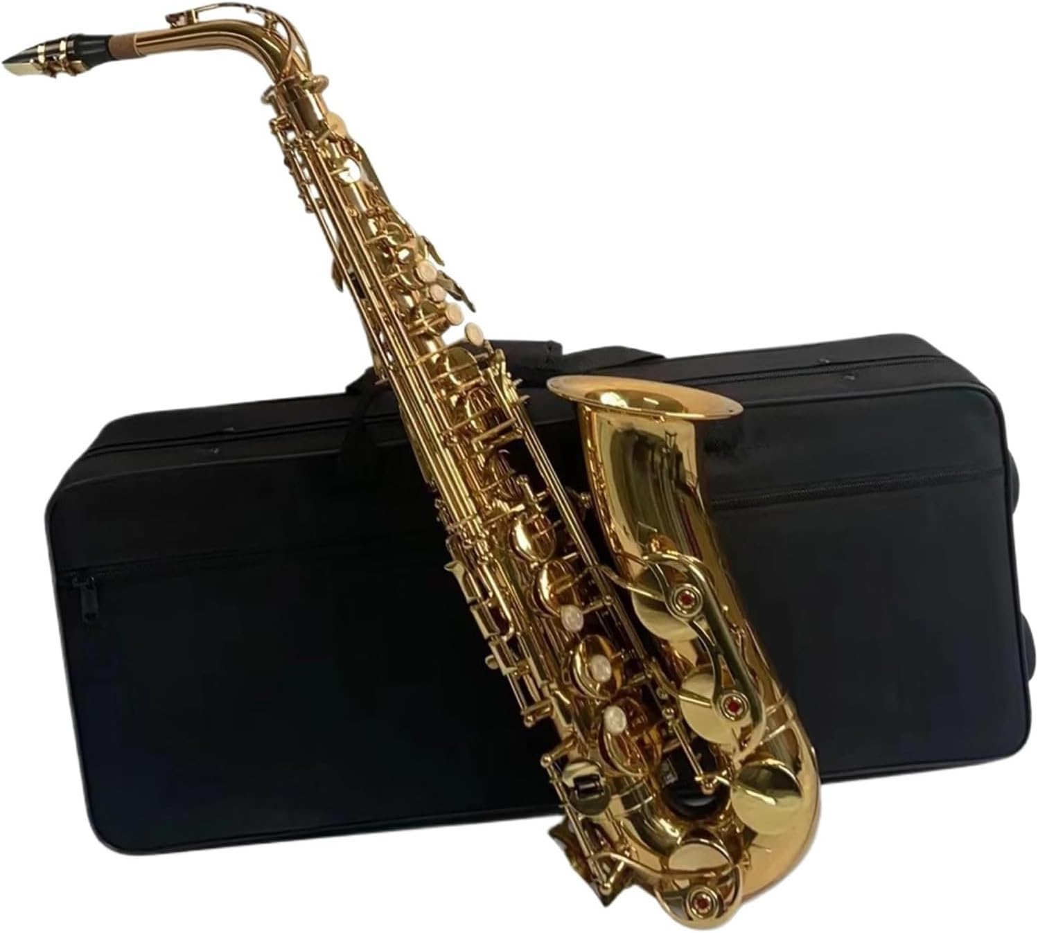 Eb Alto Saxophone Sax Brass Body White Shell Keys Woodwind Instrument Full Set Accessories