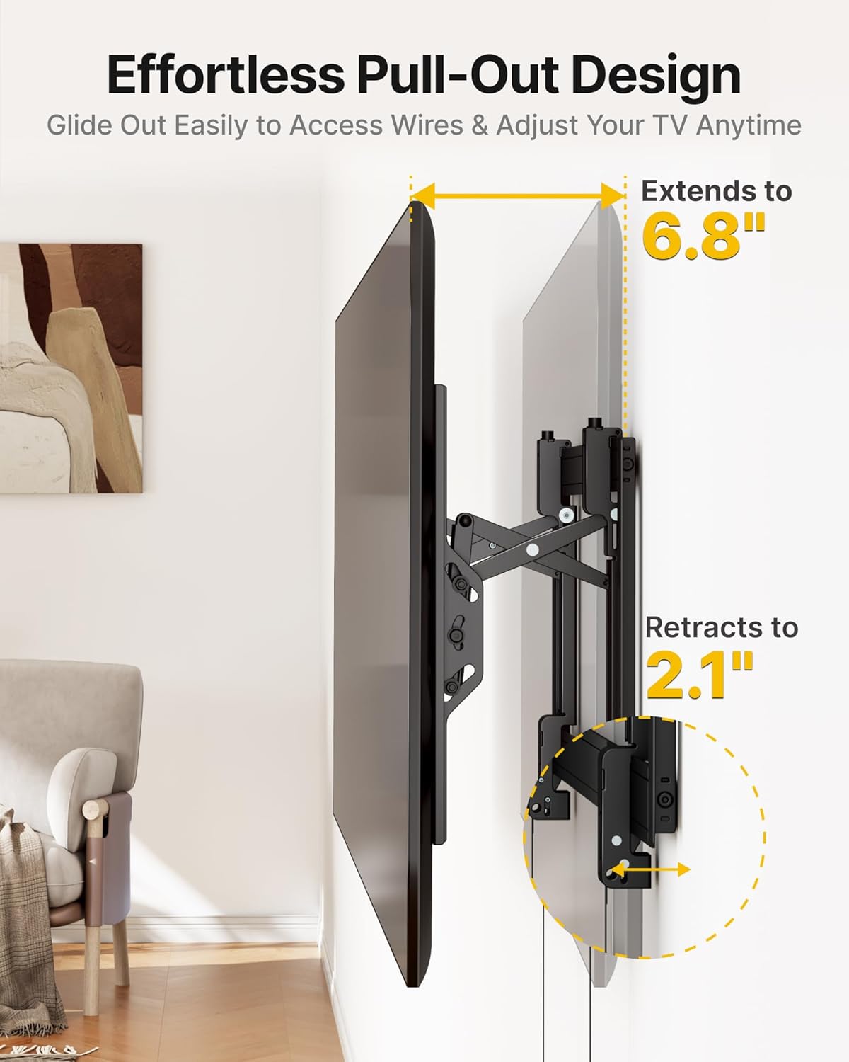 monTEK Heavy Duty Tilting TV Wall Mount Barckt for 37–90