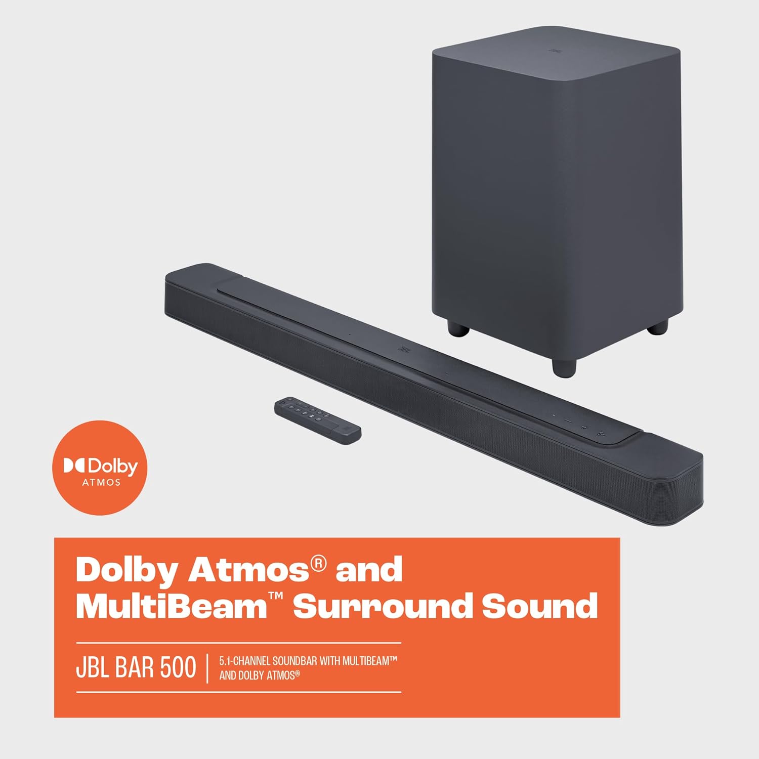 JBL Bar 500: 5.1-Channel soundbar with MultiBeam™ and Dolby Atmos®, Black