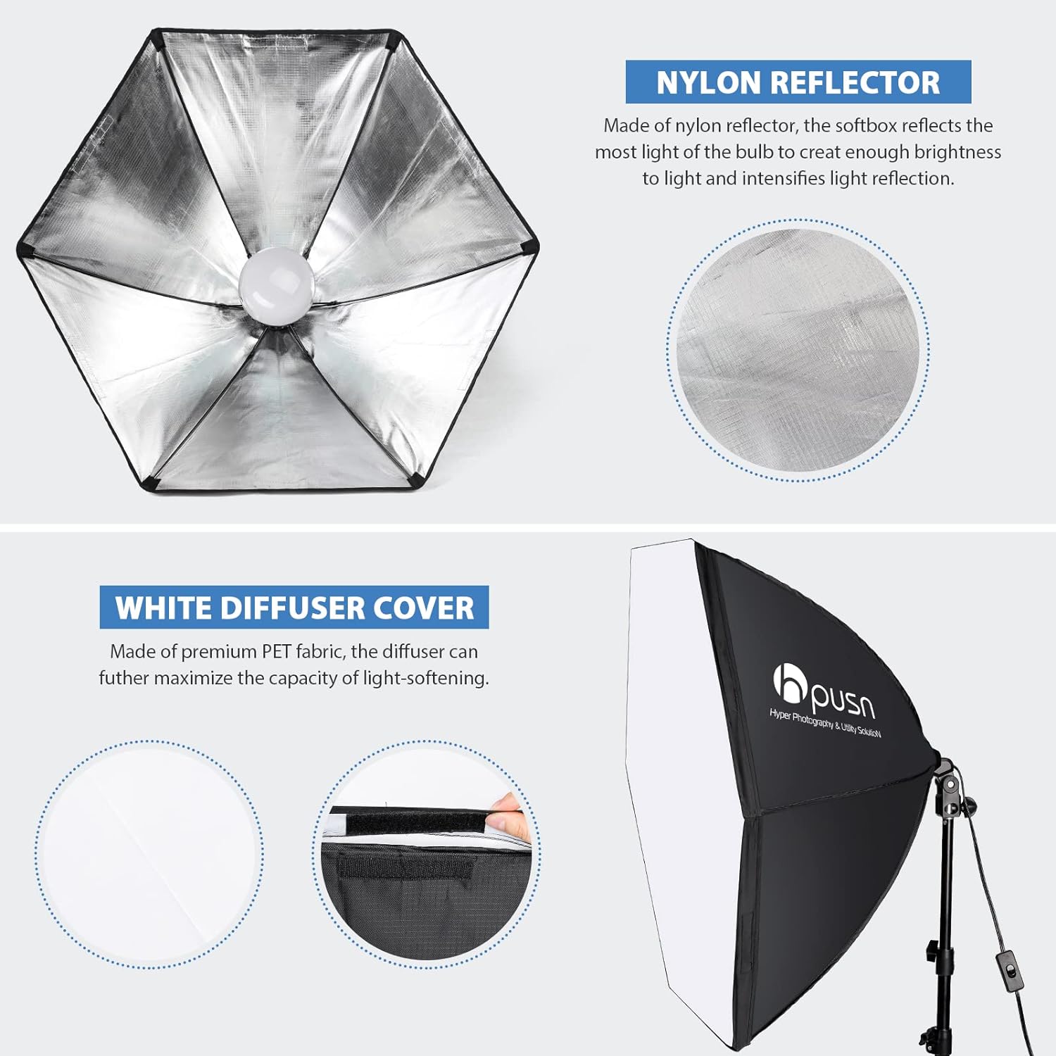 HPUSN Softbox Photography Lighting Kit 30