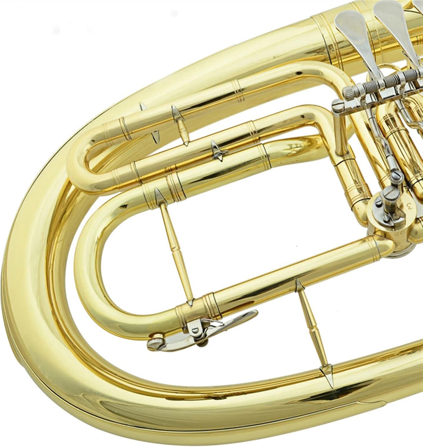 Trumpet Set Professional Baritone Horn B Flat Gold Lacquer Baritone Brass Wind Instrument with Mouthpiece & Baritone Case Trumpets Beginner