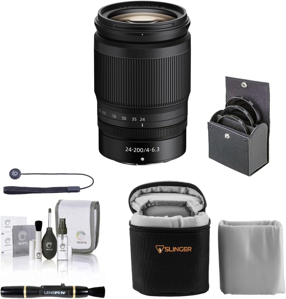 Nikon NIKKOR Z 24-200mm f/4-6.3 VR Lens, Bundle with ProOptic 67mm Filter Kit, Lens Case, Lens Cleaner, Cleaning Kit, Universal Lens Cap Tether