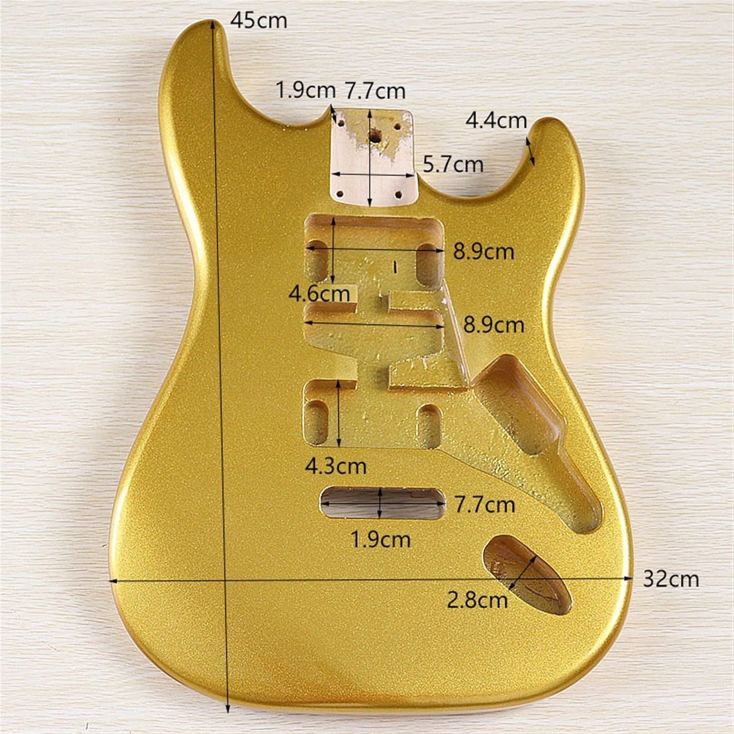 TSTS Gold Electric Guitar Body Poplar Wood Guitar Body for ST Body Guitar Barrel Guitar DIY Accessory