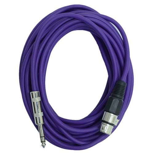 Seismic Audio - SATRXL-F25BGORYP - 6 Pack of 25 Ft XLR Female to 1/4