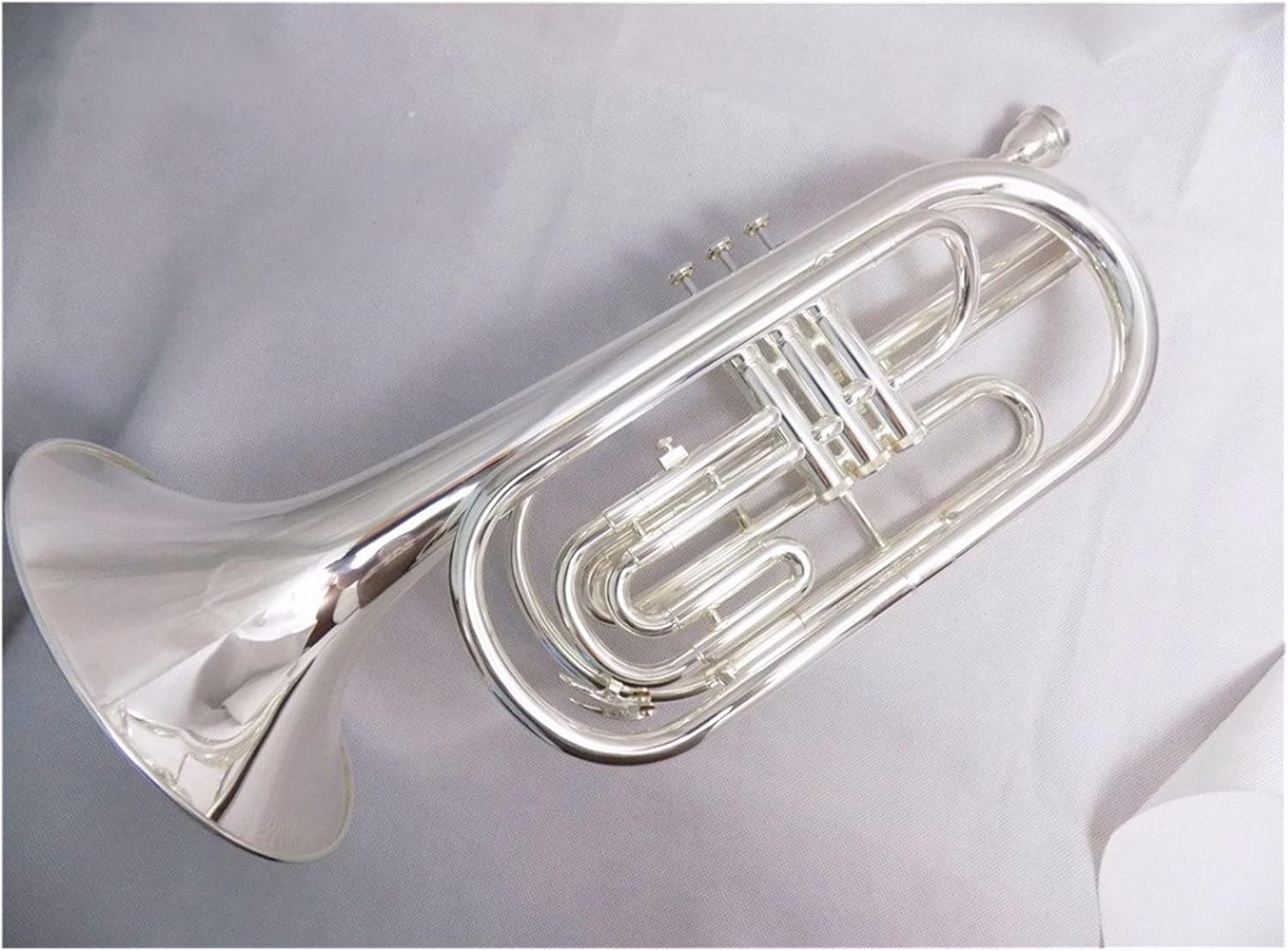 FLFL Student Trumpet Bb Key Marching Trombone Lacquer Silver Plated with Case Mouthpiece Brass Musical Instruments (Color : Silver Plated)