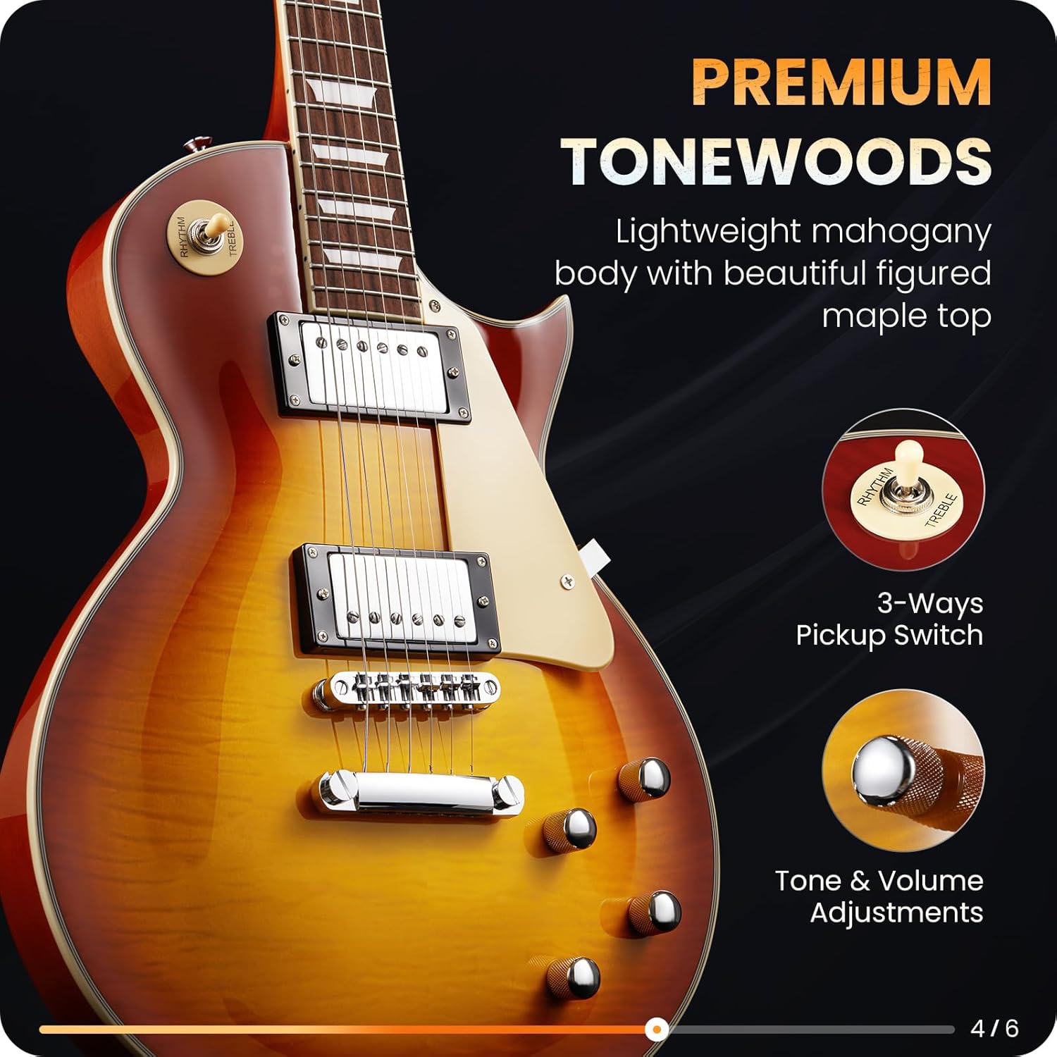 Fesley LP Electric Guitar with Arched Top:39