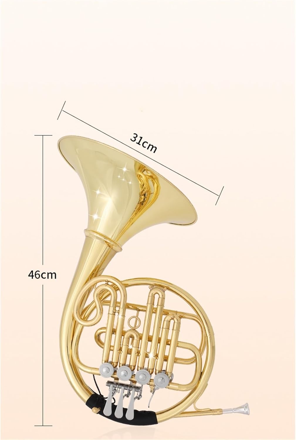Brass French Horn French Horn Instrument Four-key Single Performance Test B Flat Tune Universal For Adults