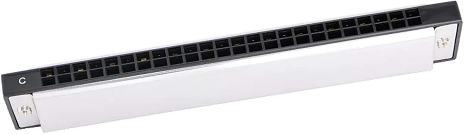 Harmonica 6624P Harmonica 24 Hole Brass Reeds Blues Harp Mouth Organ Key C ABS Comb Music Instruments Silver (Color : Key EB)