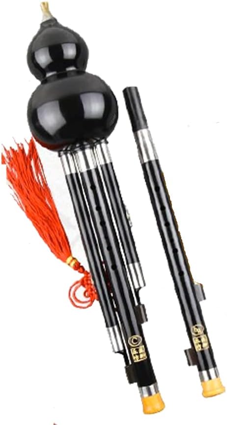 OrientalMusicSanctuary Professional Black Sandalwood DUAL KEY Hulusi - Chinese Curcubit Gourd Flute (Key of C + bB)