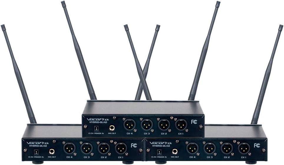 VocoPro Wireless Microphone System with 12 Handheld Microphones, XLR Outputs, and 900MHz Frequency Band